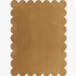 Thumbnail view of the rectangular Desert Dune Hand Tufted Wool Rug featuring a wavy scalloped border in a warm sandy brown tone.