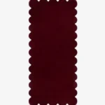 Ruby Ember Runner Rug Scalloped Edge