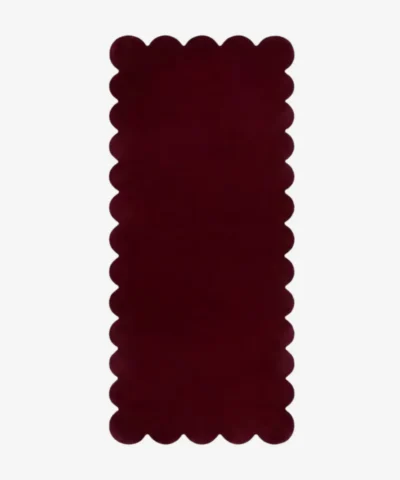 Ruby Ember Runner Rug Scalloped Edge