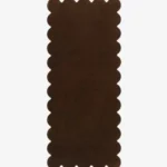 Walnut Crest Runner Rug Scalloped Edge