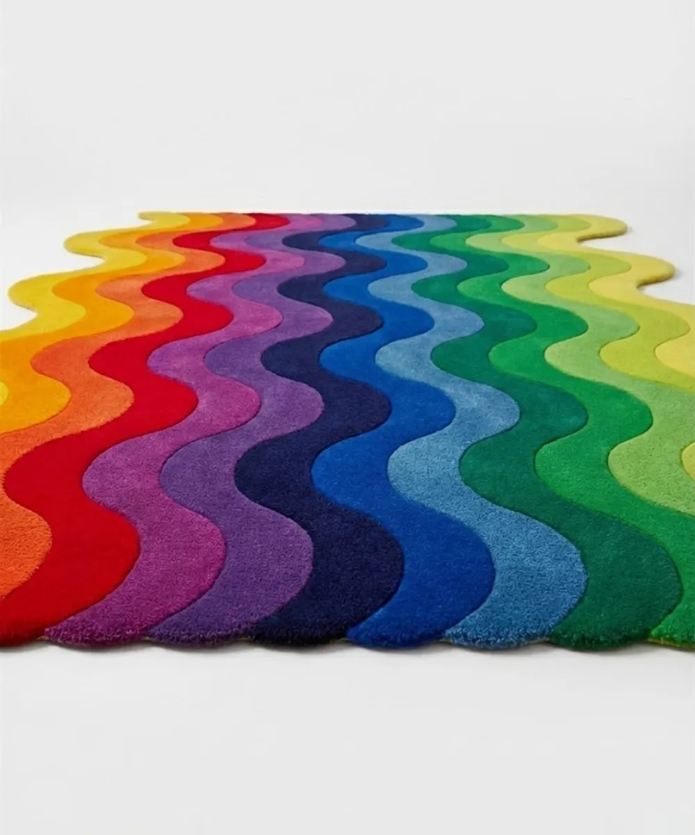 Aura Spectrum Colorful Wave Rug Texture