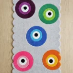 Silver Gypsy Eye Colorful Pattern Area Rug