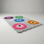 Silver Gypsy Eye Rug Scalloped Edge Perspective