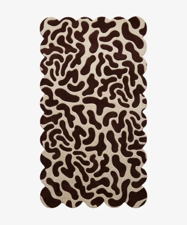 Topaz Lava Abstract Pattern Area Rug Flat Lay