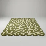 Verdant Script Rug Wool Texture Detail