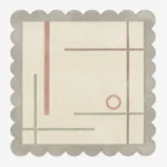 Top down view of the Ivory Valette Square rug featuring a luxurious ivory white wool background with subtle elegant textures, designed in a classic square shape.