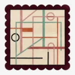 Top down view of the Sienna Veil Square rug featuring a warm earthy sienna background with soft, layered textures resembling a delicate veil, designed in a classic square shape.