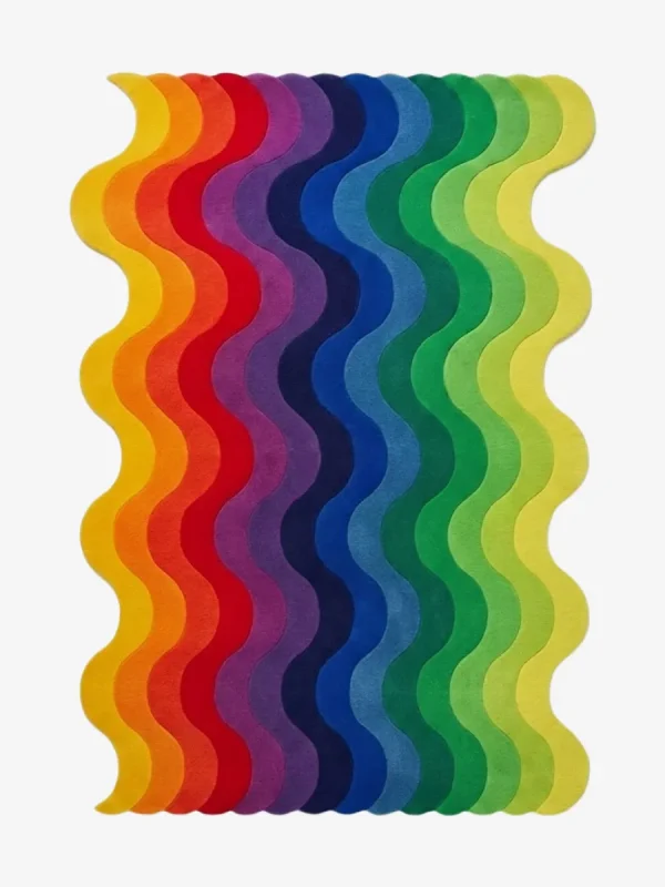 Aura Spectrum Rainbow Wavy Area Rug