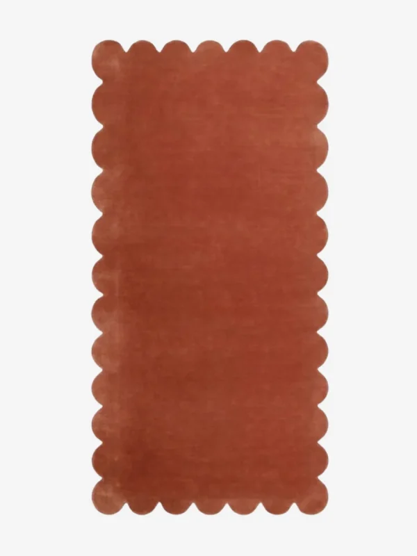 Autumn Embrace Runner Rug Scalloped Edge