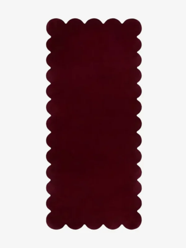 Ruby Ember Runner Rug Scalloped Edge