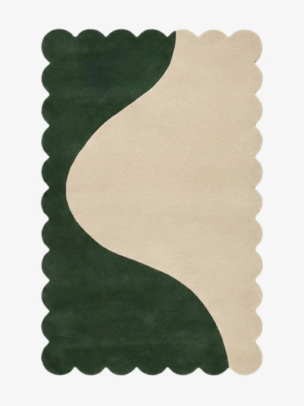 Sage Balance Hand Tufted Wool Rug Flat Lay