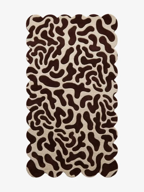 Topaz Lava Abstract Pattern Area Rug Flat Lay